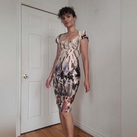 Alexandra Angelozzi Elegant Multicolor Women's Silk Dress - Picture 1 of 8